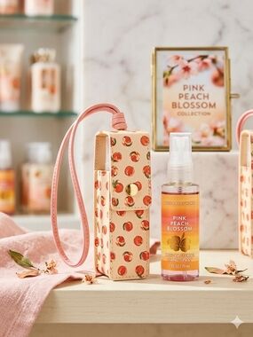 Vera Bradley Pink Peach Blossom Hand Spray with Peach Print Case